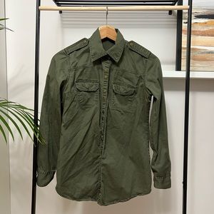 Canvas snap-button shirt